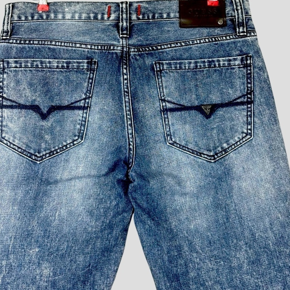 GUESS Del Mar Fit Jeans Women’s 33 Low Rise Slim Ripped Velvet Backing Y2K Denim - Picture 5 of 15